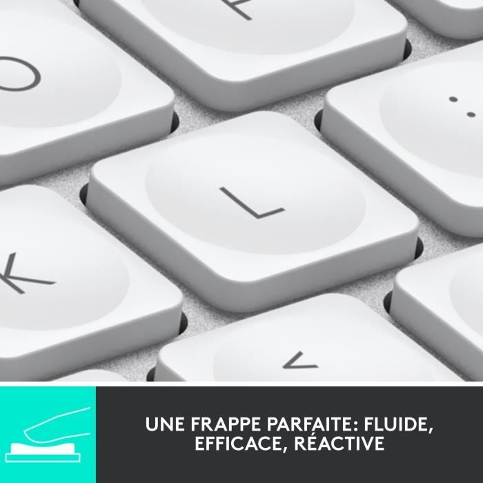 Clavier - Sans fil - Logitech - Mx Keys Mini - Rétroéclairé - AZERTY - Gris clair