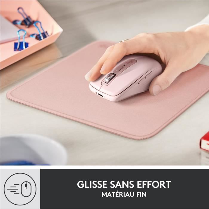 Tapis de souris - Logitech - Série Studio - Glissement facile - Rose