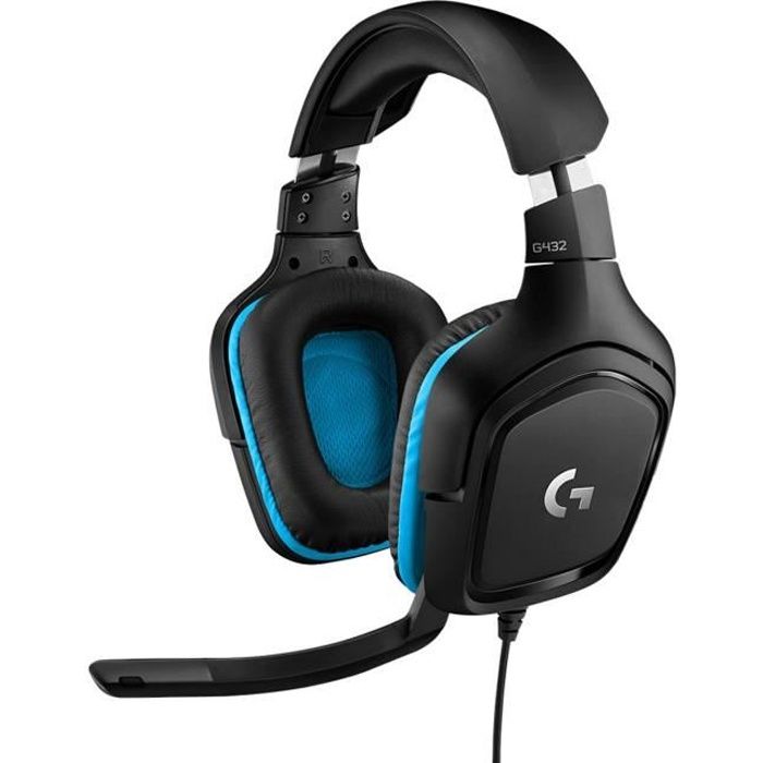 Casque gamer - Filaire - Logitech G - G432 - Avec micro - Noir