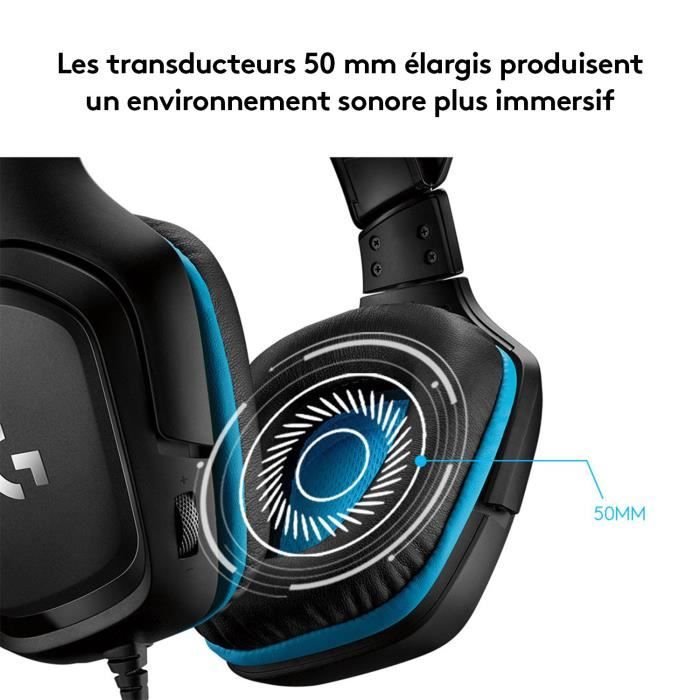 Casque gamer - Filaire - Logitech G - G432 - Avec micro - Noir