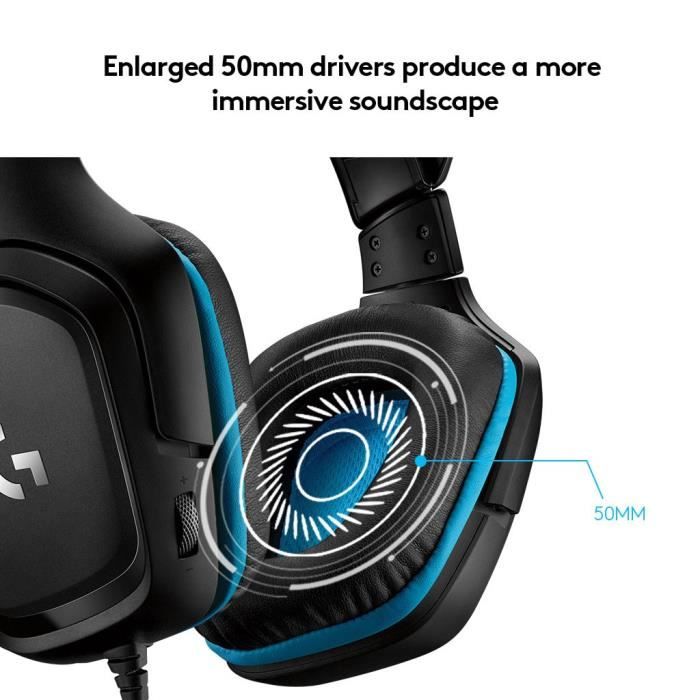 Casque gamer - Filaire - Logitech G - G432 - Avec micro - Noir