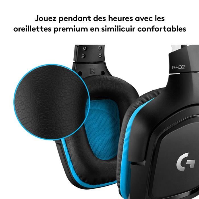 Casque gamer - Filaire - Logitech G - G432 - Avec micro - Noir