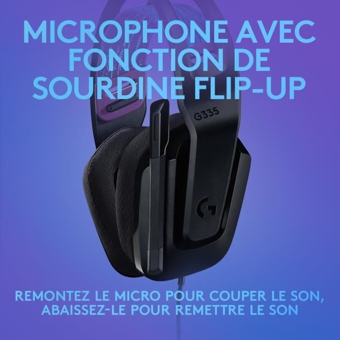 Casque gamer - Filaire - Logitech G - G335  - Léger - Noir