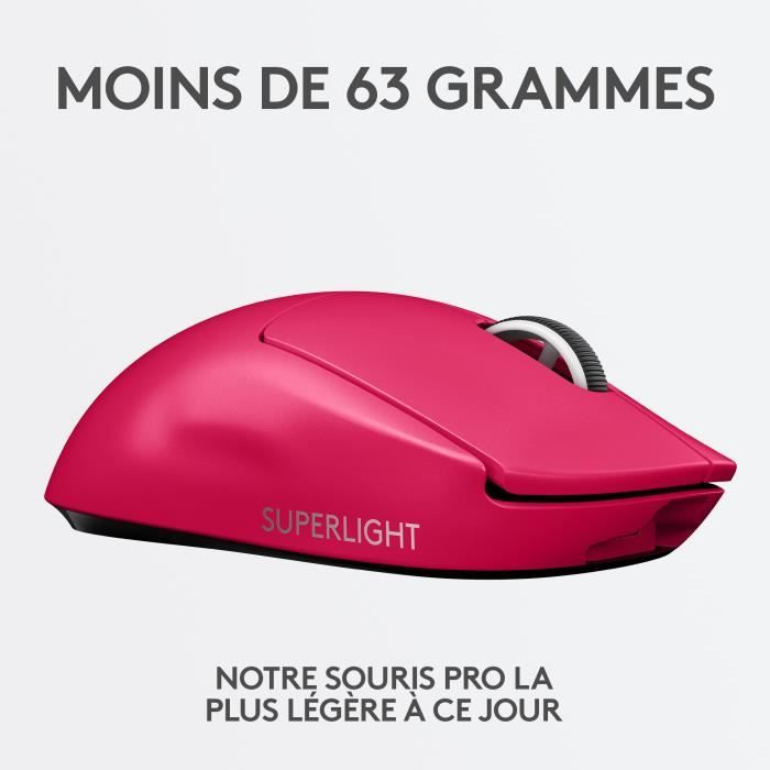 Souris gamer - sans fil - LOGITECH G - PRO X SUPERLIGHT - Rose