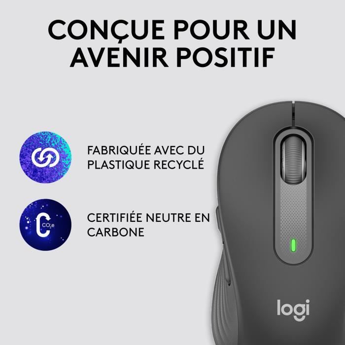 Souris Logitech Sans Fil  Signature M650 Silencieuse, Bluetooth - Gris graphite