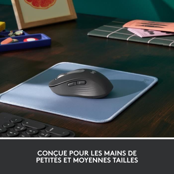 Souris Logitech Sans Fil  Signature M650 Silencieuse, Bluetooth - Gris graphite