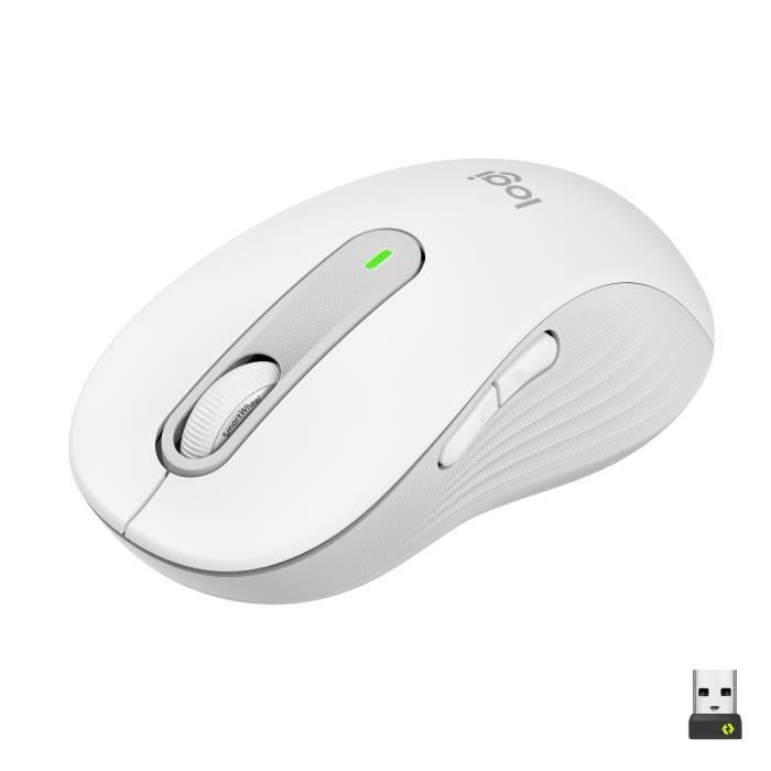 Souris Logitech Sans Fil Grande Taille Signature M650 L Silencieuse, Bluetooth- Blanc