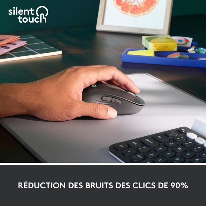 Souris - Sans fil - Logitech - M650 - Gaucher - Graphite