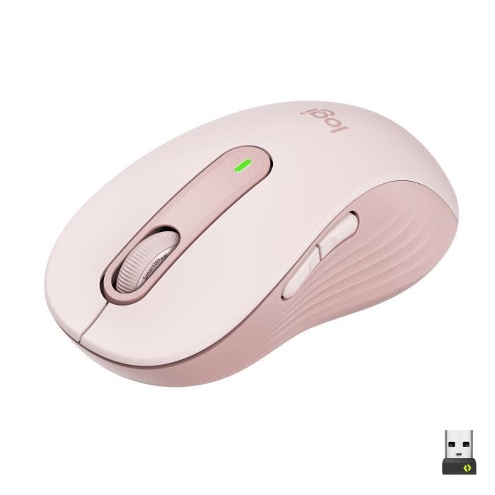 Souris - Sans fil - Logitech - Signature M650 - Grande taille, Silencieuse, Boutons programmables - Rose