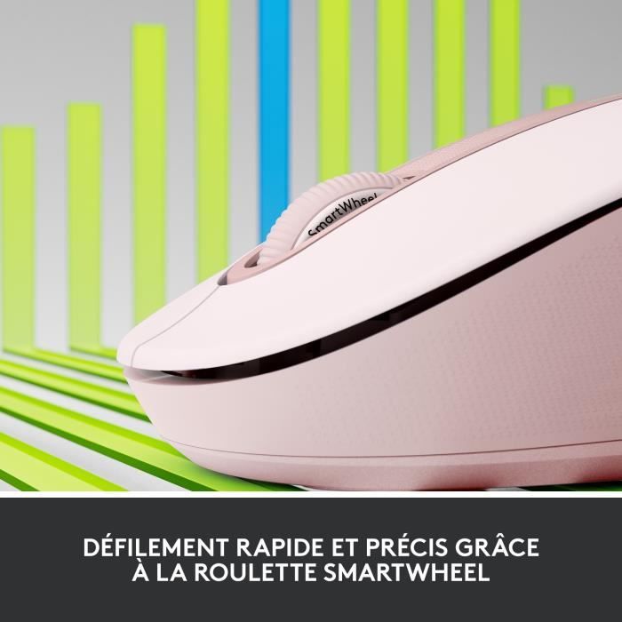 Souris - Sans fil - Logitech - M650 - Silencieuse - Rose