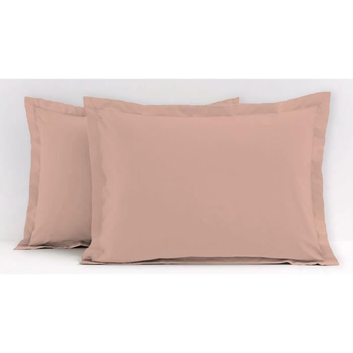 Lot de 2 taies d'oreiller - LOVELY HOME - LH71619 - 50 x 70 cm - Rose