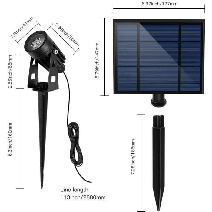 Quatre spots solaires 4 en 1 a piquer ou a fixer - LUMISKY - ROUNDY - H27 cm - LED blanc froid