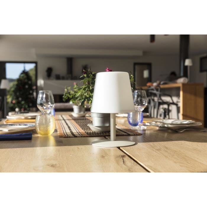 Lampe de table sans fil LED Standy Mini Cream - LUMISKY - Acier creme - Blanc chaud/blanc froid - Autonome 8h