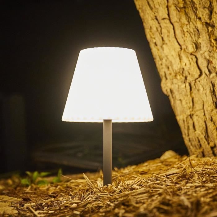 Lampe de table solaire 2 en 1 a planter ou a poser - LUMISKY - BOUFFANT - H62 cm - LED blanc dimmable