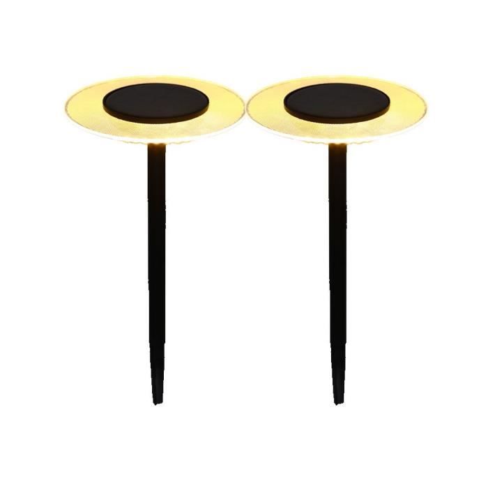 Lot de 2 balises solaires a piquer - LUMISKY - UFO - H35 cm - LED blanc chaud