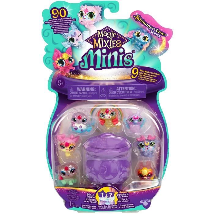 Pack 9 Figurines Minis - MAGIC MIXIES - Mini créatures a collectionner, chaudrons et ingrédients inclus