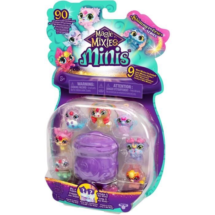 Pack 9 Figurines Minis - MAGIC MIXIES - Mini créatures a collectionner, chaudrons et ingrédients inclus