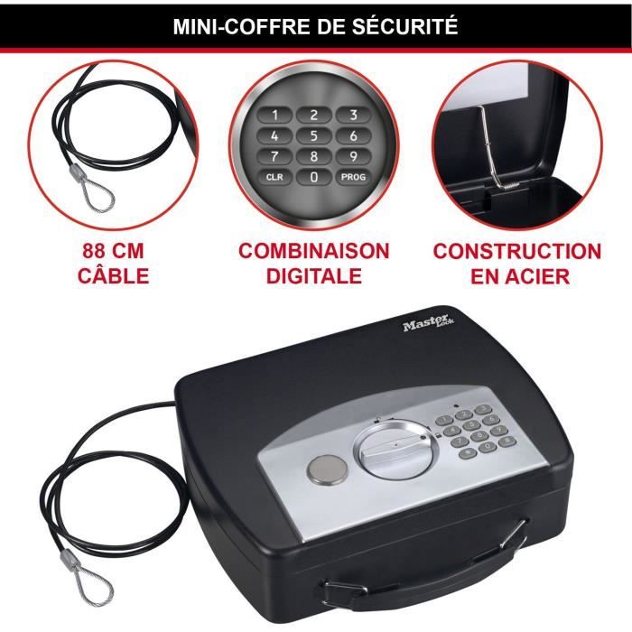 Master Lock Petit coffre nomade a combinaison électronique P008EML