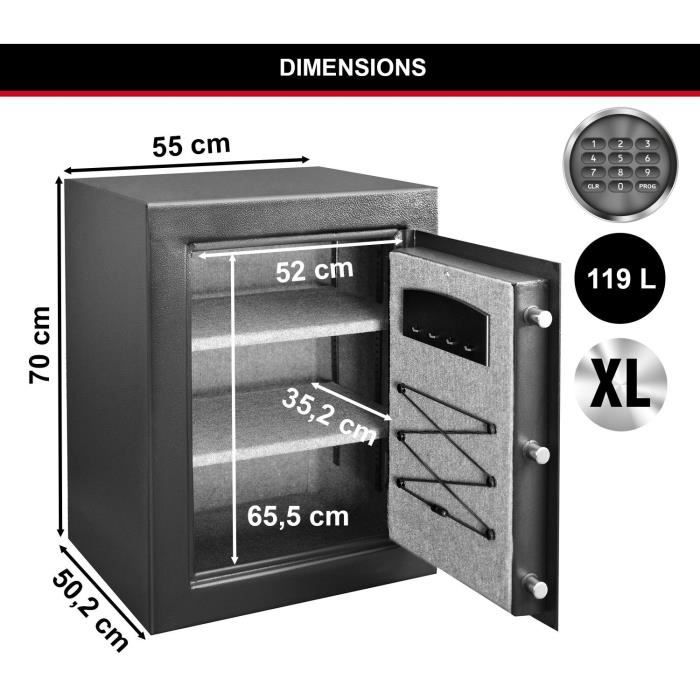 Coffre-Fort Haute Sécurité a Combinaison Électronique XL 119 Litres - Master Lock T8-331ML