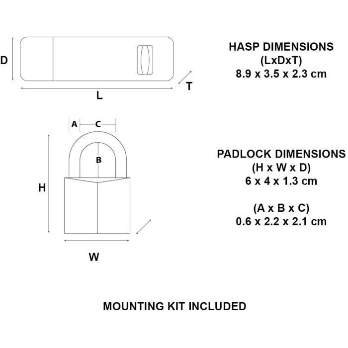 Pack Comprenant un Moraillon de Porte et un Cadenas a Clé - MASTER LOCK - 140703EURD -