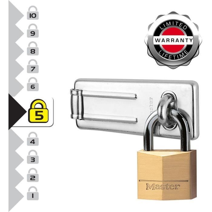 Pack Comprenant un Moraillon de Porte et un Cadenas a Clé - MASTER LOCK - 140703EURD -