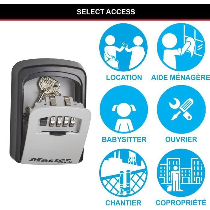 MASTER LOCK Boite a clés sécurisée [Medium] [Fixation murale] - 5401EURD - Select Access Partagez vos clés en toute sécurité