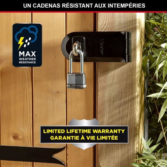 Cadenas Haute Sécurité - MASTER LOCK - M1EURTRILH - A Clé - Acier Laminé - Extérieur - Anse L - Pack de 3 - Idéal pour les remises