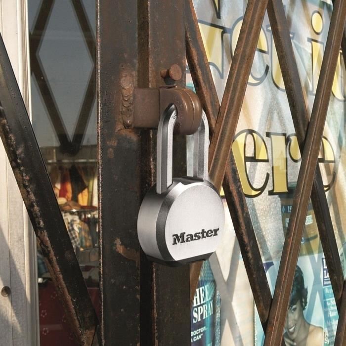 Cadenas Haute Sécurité a Clé en Acier Inoxydable avec Anse Longue pour l'Extérieur - MASTER LOCK M830EURDLH