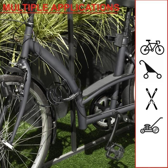 Antivol Vélo - MASTER LOCK - 8221EURDPRO - Câble torsadé 1,8m - Combinaison programmable