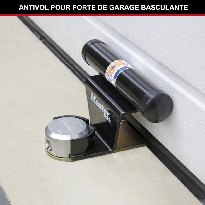 Antivol pour porte de garage basculante - MASTER LOCK - Barre de sécurité en acier - Cylindre a 6 goupilles