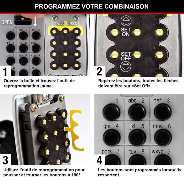 Boite a clés sécurisée - MASTER LOCK - Boutons Poussoirs - Avec Anse - Select Access Partagez vos clés en toute sécurité