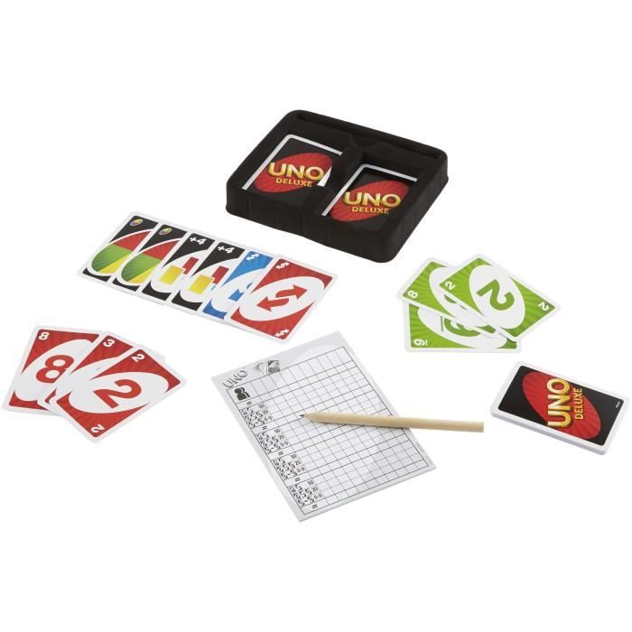 Mattel Games - Uno Deluxe - Jeu de Cartes Famille - 7 ans et + K0888