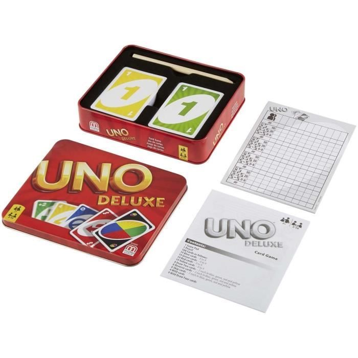 Mattel Games - Uno Deluxe - Jeu de Cartes Famille - 7 ans et + K0888