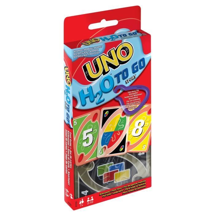 Mattel Games - UNO H20 TO GO - Uno Sport Jeu De Cartes - Jeu De Cartes Famille - 7 Ans Et + - P1703 - Jeux de cartes mattel uno P170