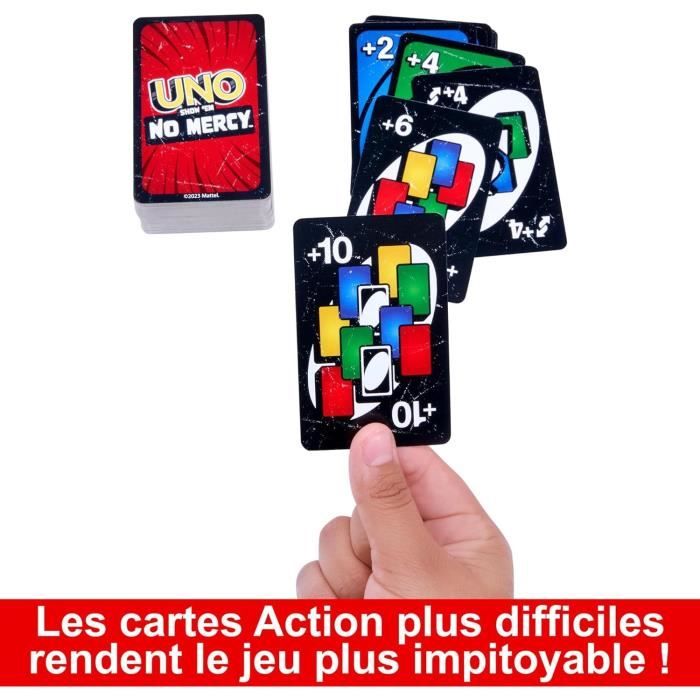 Mattel Games - UNO No Mercy-Jeu de cartes pour toute la famille, enfants et adultes HWV18