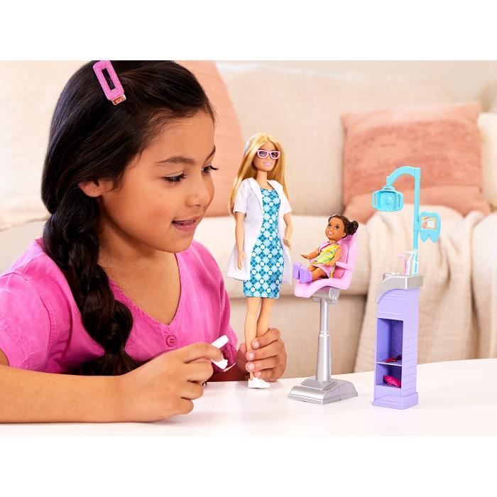 Barbie-Métiers-Coffret poupée Barbie Dentiste et accessoires HKT69