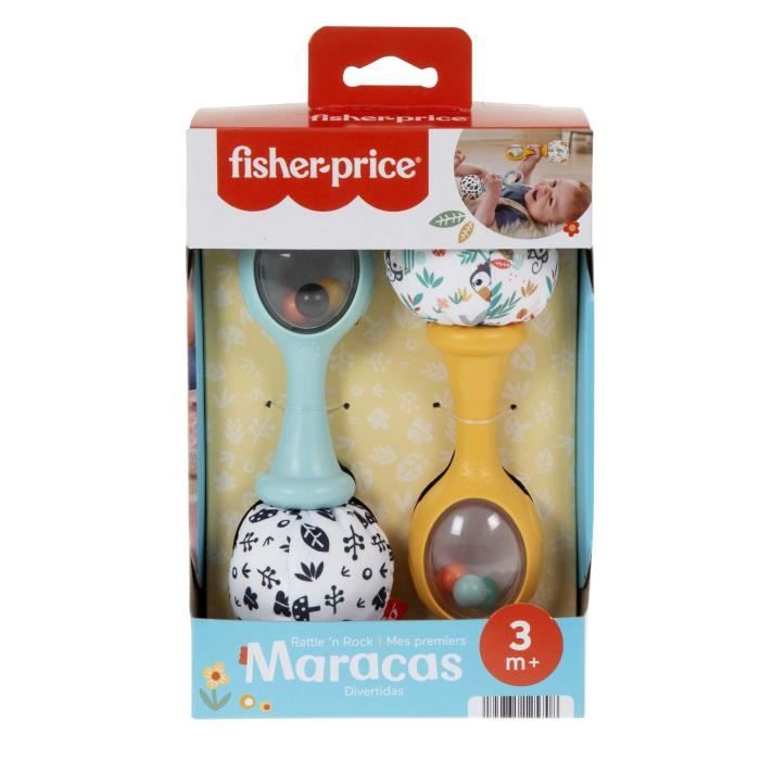 Fisher-Price-Mes Premiers Maracas-Jouet d'éveil 2 hochets des 3 mois HMF34