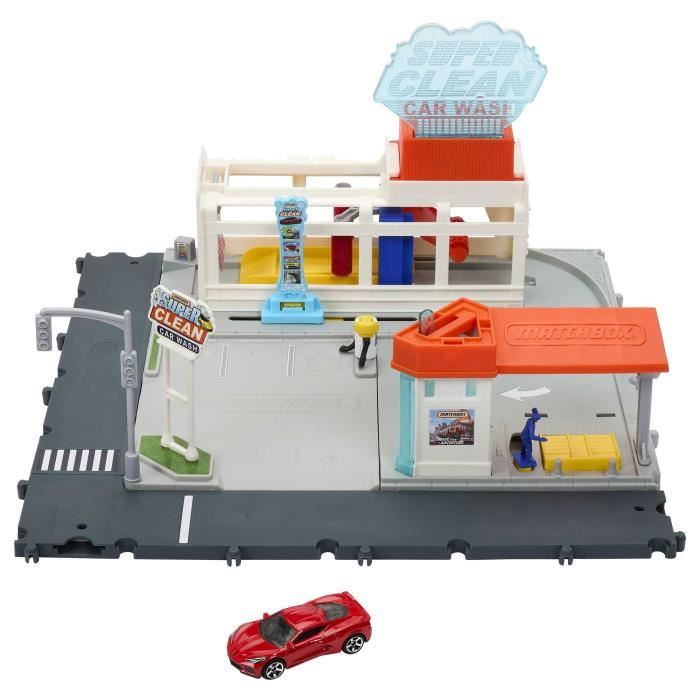 Matchbox-Station de Lavage Super Clean-Coffret avec 1 voiture Matchbox HNJ54