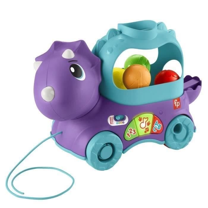 Fisher-Price-Lance-Balles-Tricératops a tirer et jouet musical HNR56