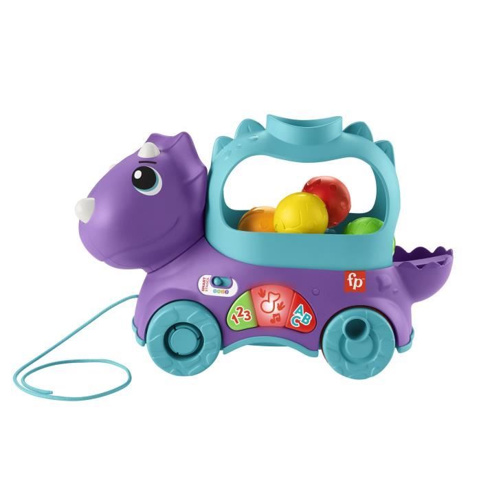 Fisher-Price-Lance-Balles-Tricératops a tirer et jouet musical HNR56