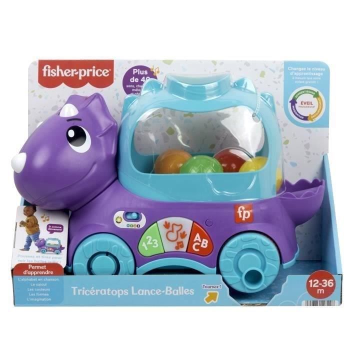 Fisher-Price-Lance-Balles-Tricératops a tirer et jouet musical HNR56