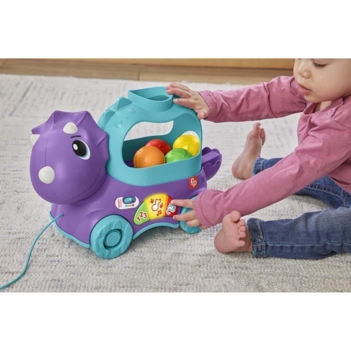 Fisher-Price-Lance-Balles-Tricératops a tirer et jouet musical HNR56