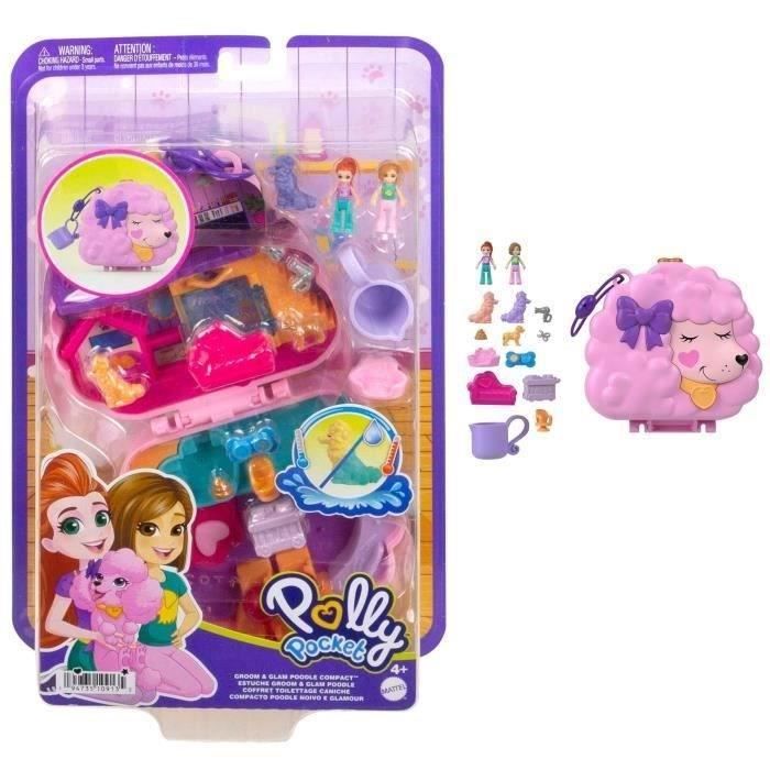 Polly Pocket-Coffret Toilettage Caniche 2 figurines et 12 accessoires HKV35