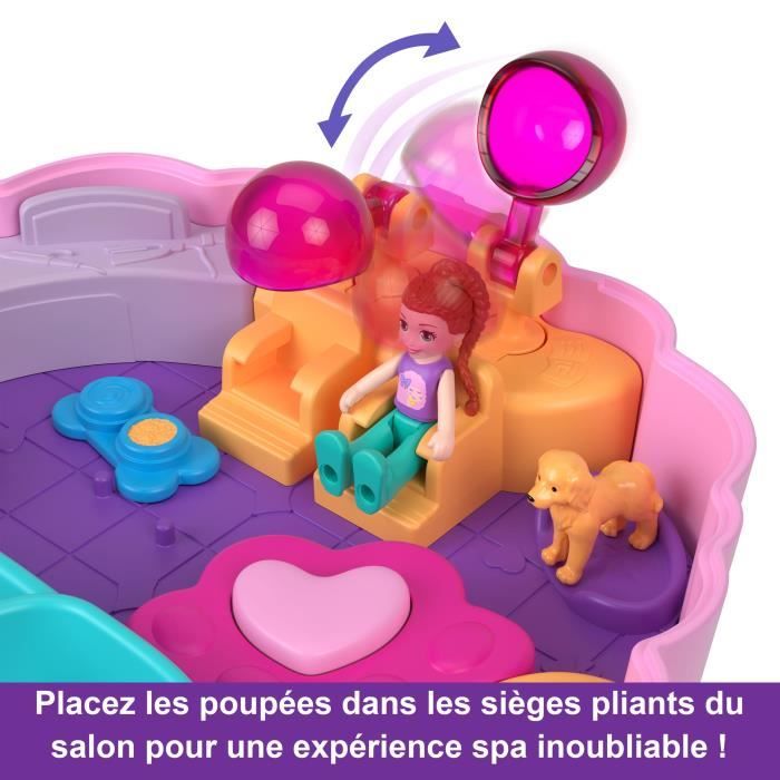 Polly Pocket-Coffret Toilettage Caniche 2 figurines et 12 accessoires HKV35