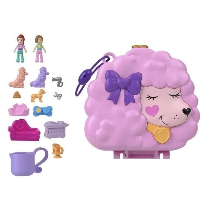 Polly Pocket-Coffret Toilettage Caniche 2 figurines et 12 accessoires HKV35