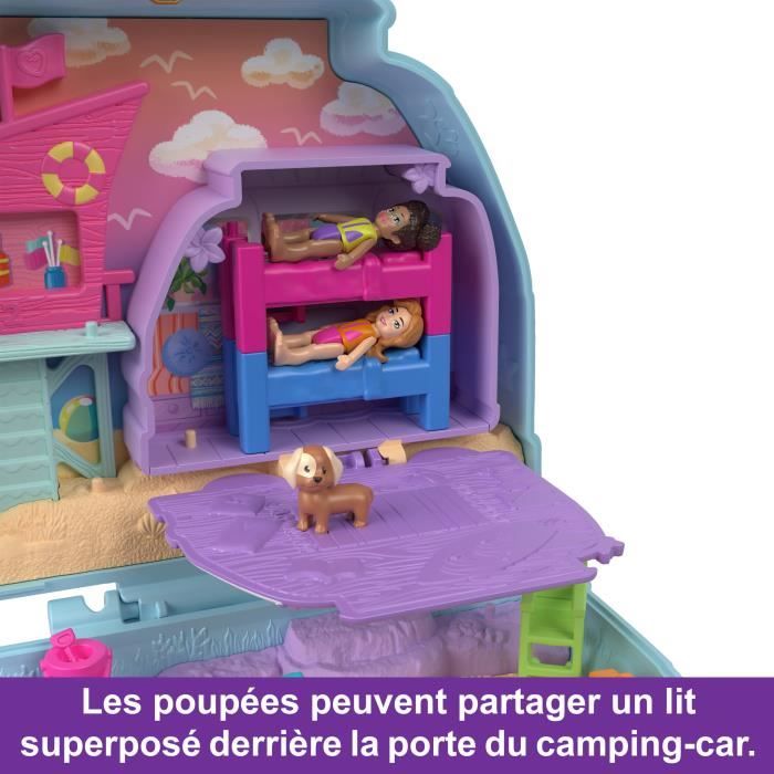 Polly Pocket-Chiot a la Plage-Coffret et figurines, jouet de voyage HRD36