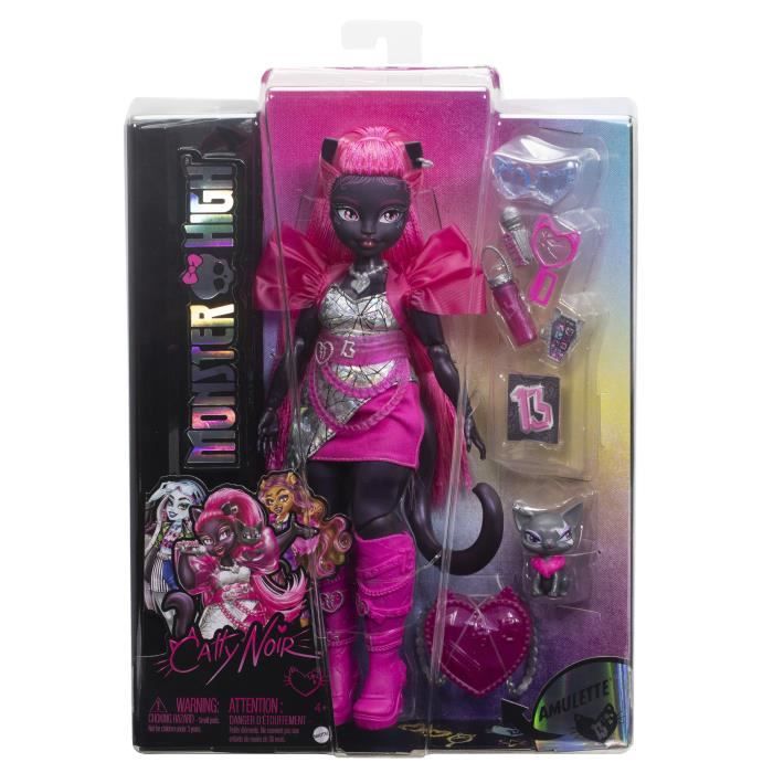 Monster High-Catty Noir-Poupée avec chat Amulette et accessoires HXH76