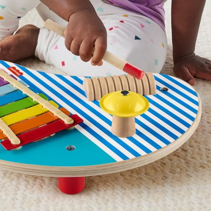 Fisher-Price-Table musicale en bois avec instruments de percussion HXT91