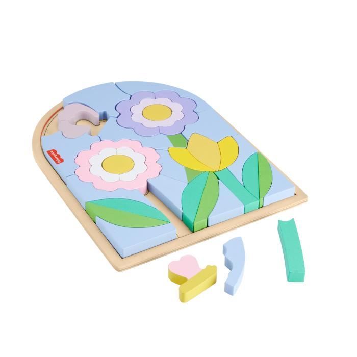 Fisher-Price-Puzzle Fleurs en Bois-Puzzle 37 pieces pour la maternelle HXT97