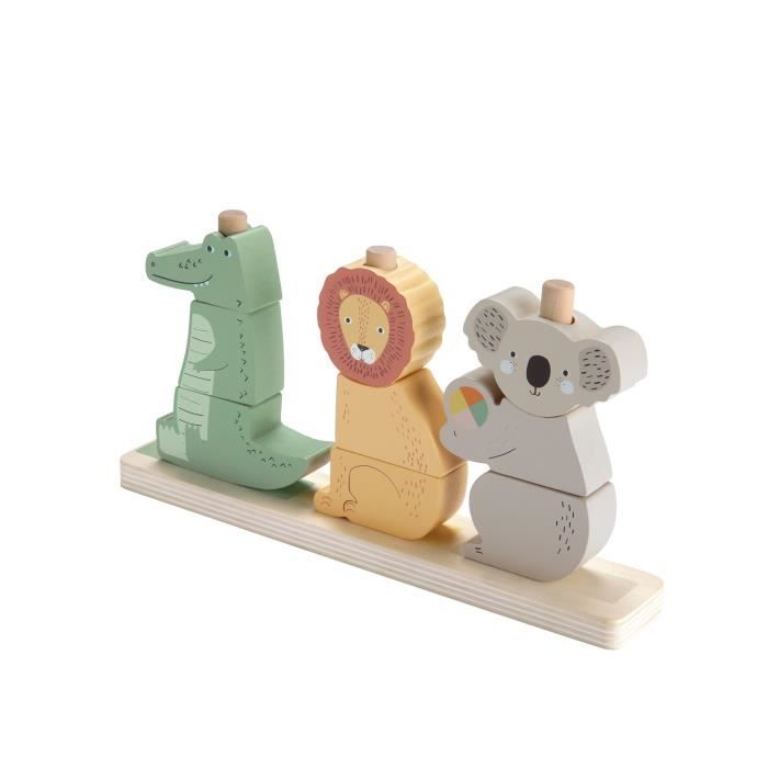 Fisher-Price-Animaux en Bois a Empiler et Trier, 10 pieces HXV04